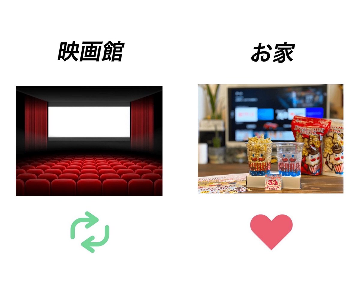 映画を観るならどっち？
私は映画館です🍿🥤
よかったら教えてください🙌✨
