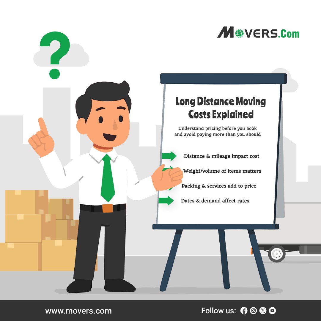 MoversCom's tweet image. Wondering why long-distance moving costs vary so much? 🤔

👉 Compare quotes, choose wisely, and save more on your move

#MoversCom #MovingCosts #LongDistanceMove #MovingTips #RelocationTips #MovingGuide #MovingBudget #CompareMovers #SmartMoving #MovingAdvice