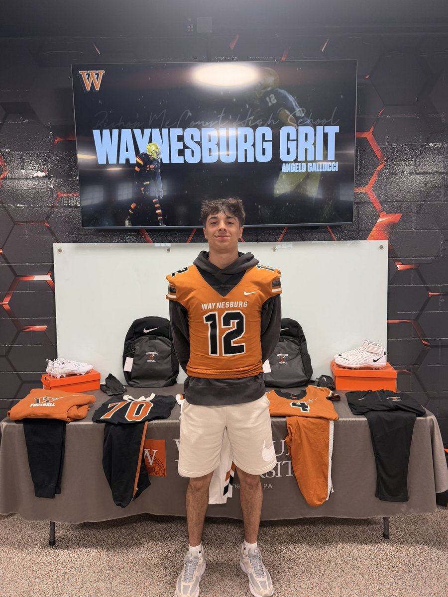 angucc30's tweet photo. Had a great time up at @Waynesburg_FTBL today for an official visit. Thank you @CoachDanielson8, @CoachWilson30 and staff for setting up everything. Loved it!!!
@CoachHornick @TASmith42 @PAPrepVarsity @PrepRedzonePA @CrusherFootball @damehova9 #AGTG https://t.co/u9q9qi8Fjm