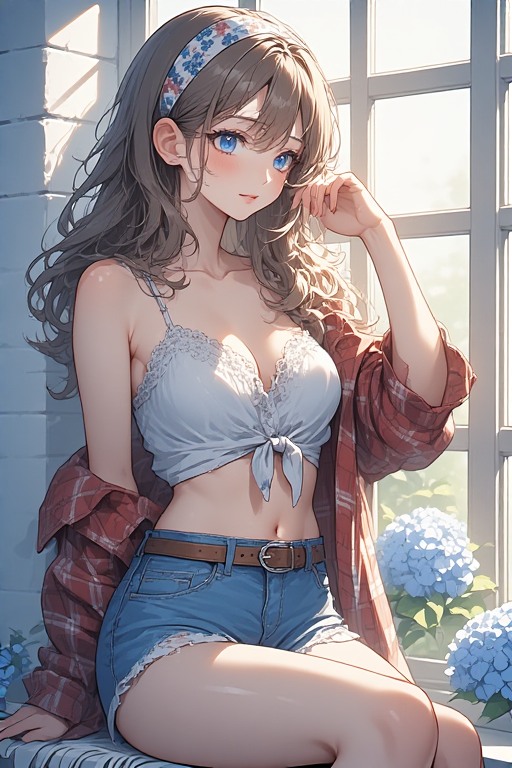 sophiasworld_17's tweet image. Relaxing in the sunlight by the window... ☀️💙 The perfect vibes for a cozy afternoon at home. Where is your favorite spot to chill? 🌸✨

#animeart #cozyvibes #casualstyle #hydrangeas #digitalart