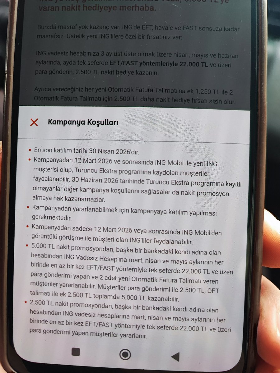 Thermopyleaa's tweet photo. @Bulvarpress İng bank  7500 TL 
Arkadaşınızın referans kodu ile ING müşterisi olun, arkadaşınız ile birlikte 2.500 TL nakit promosyon kazanma şansını yakalayın. Referans kodu: INGB9G349
+5000 TL için 2 fatura ekleyin nakit promosyon toplam 7500 3 ayda,uygulama içindeki katıl butonuna tikla https://t.co/tIlzkT0Xrb