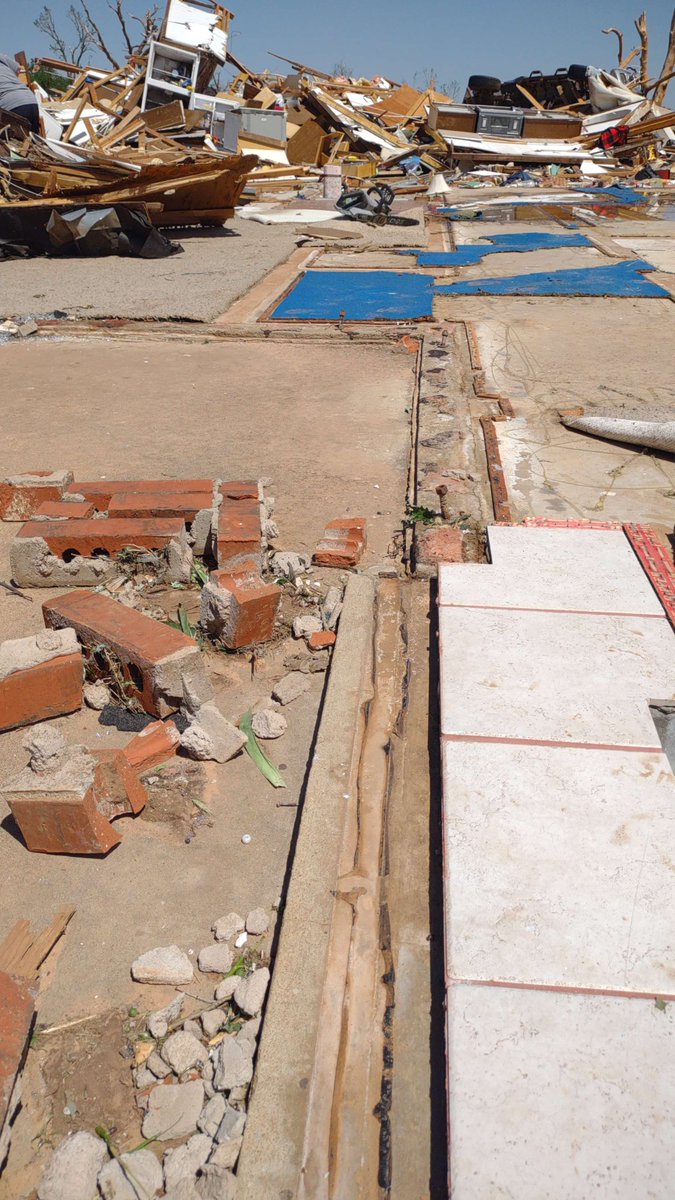 The damage at 701 Ridgeway Dr from the Enid, Oklahoma tornado stands ...