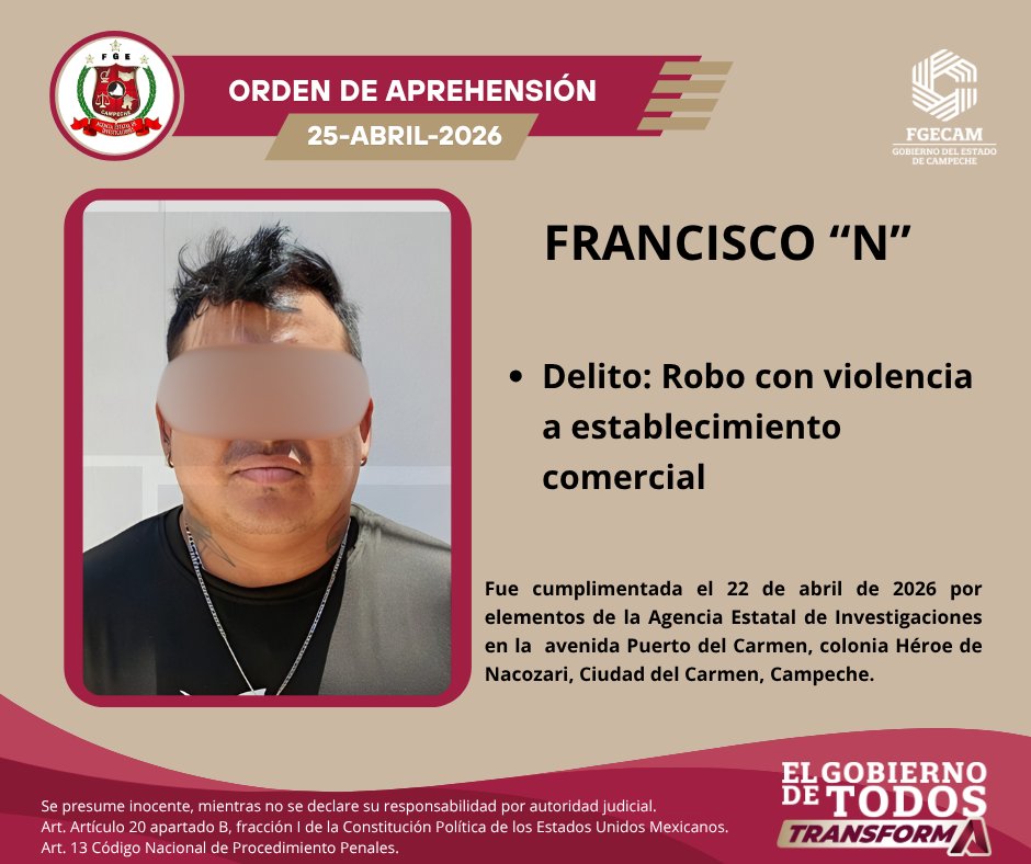 Fiscalía General del Estado de Campeche tweet media