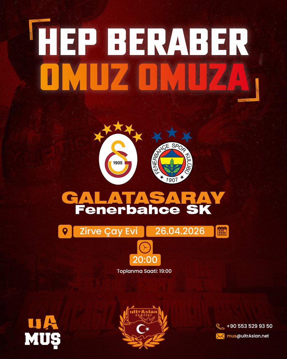 ultrAslan49's tweet photo. Hep Beraber Omuz Omuza... #BugünGünlerdenGALATASARAY 
#Hedef26
#ultrAslanMuş #uAYurtiçi https://t.co/TYxPq80nQA