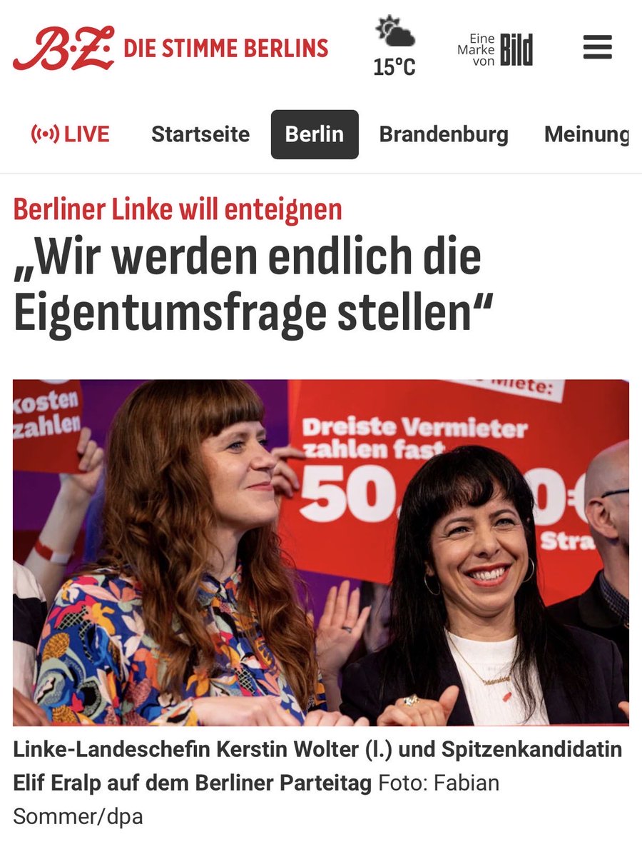 Wer die Eigentumsfrage stellt, bekommt die Wohnungskrise zur Antwort. Vertrauen weg, Investitionen weg, Wohnungen weg. Was den Linken aber komplett egal ist. Diese Partei lebt vom Problem - nicht von der Lösung.