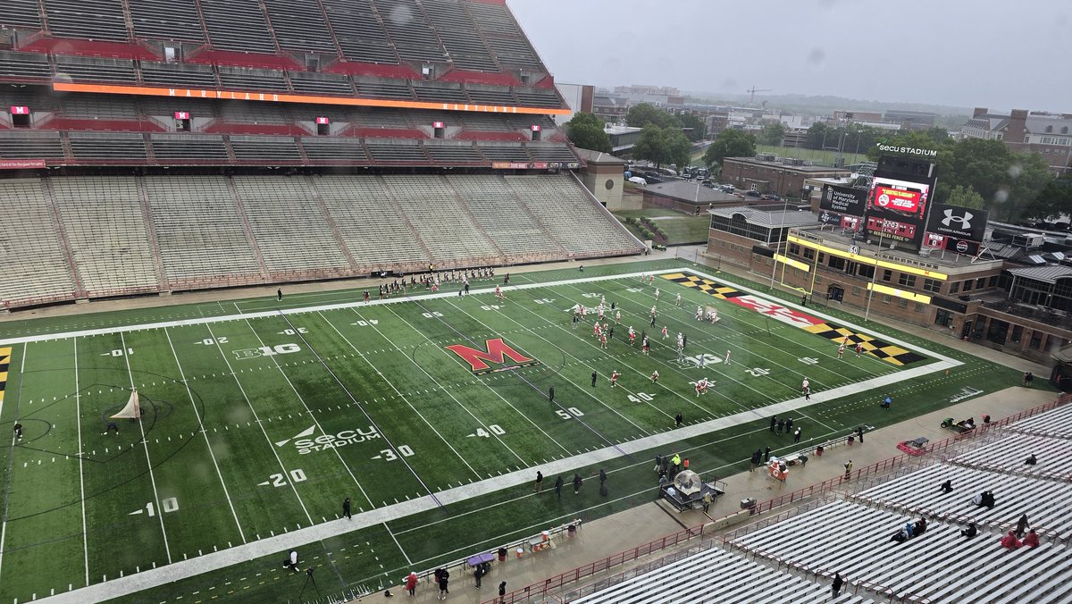 WayneTerp's tweet photo. Starting to rain as Terps get ready to host Rutgers in B1G Tornament action. 20 min (6p) https://t.co/S7qYOZTM2F