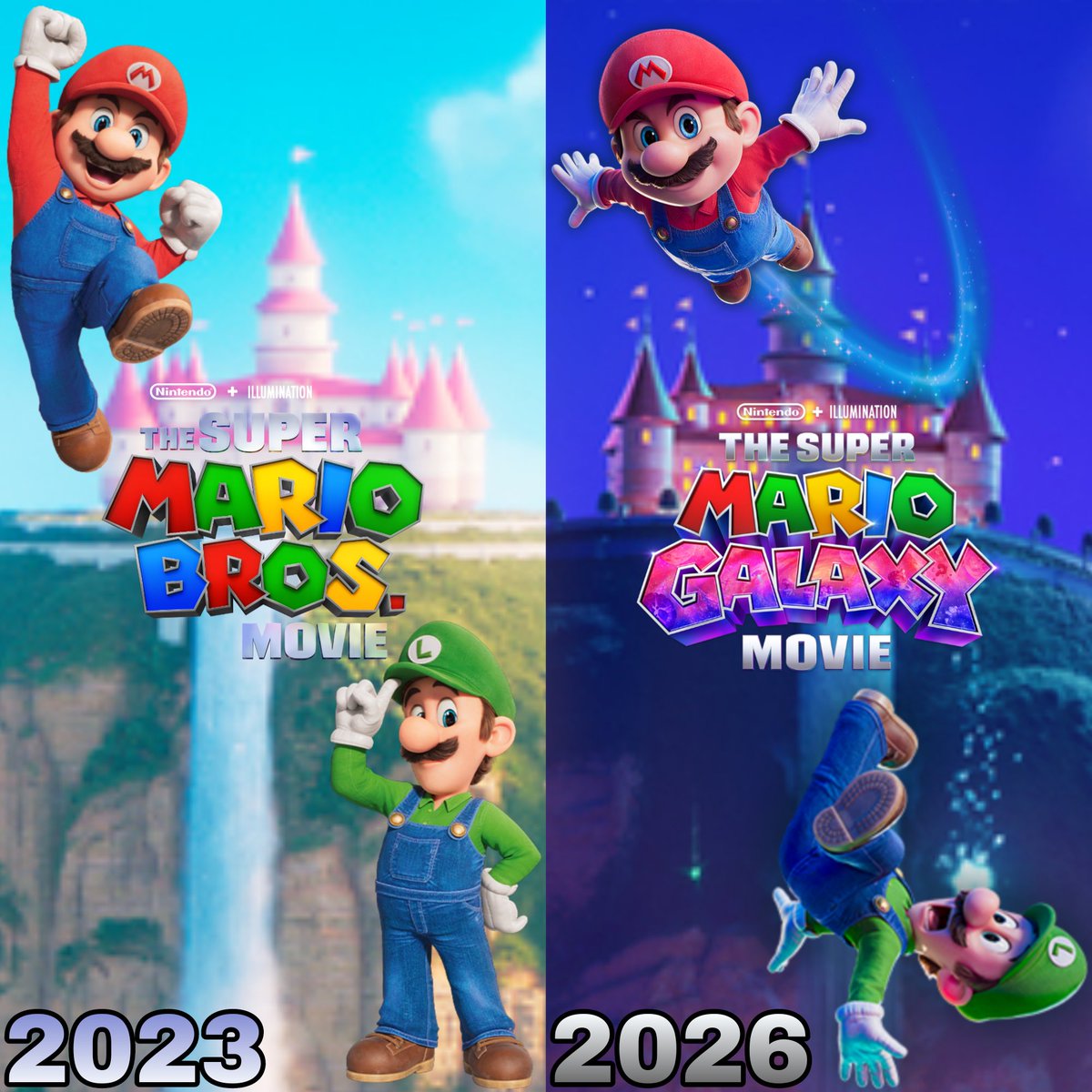 AcpLrp310's tweet image. 🔴🟢Mario and Luigi (Mario Movies)🍄🌌

⭐️2023 to 2026 Evolution🌟

#Mario #Luigi 
#SuperMarioBrosMovie #SuperMarioGalaxyMovie 
#Nintendo #illumination #Evolution #Edit