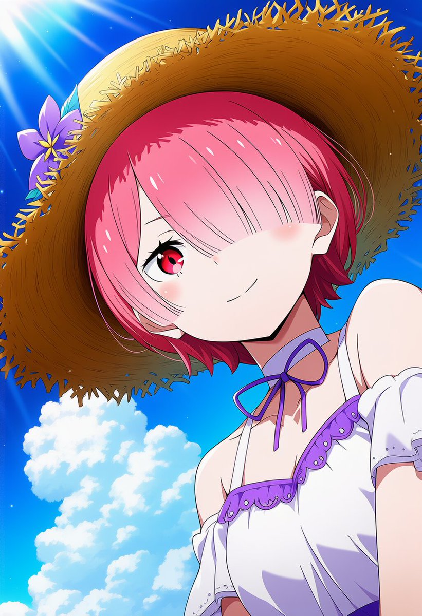 nanogurusan's tweet photo. 4月26日のpixiv今日のお題『帽子』
推しのラム姉様と浜辺デート！ https://t.co/0XpZWnnfUM