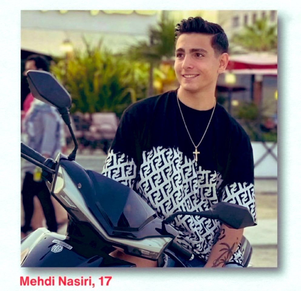 DON’T LOOK AWAY!

Be his voice before it’s too late.

HE IS ONLY 17

Mehdi Nasiri, a footballer from Tehran

He was arrested by the Islamic regime security forces at his family’s home &amp; has been transferred to Greater Tehran Penitentiary (Fashafuyeh).

Reports indicate he faces
