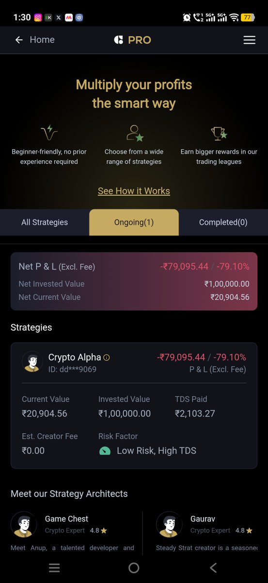 mr_gresh's tweet photo. Serious cheat @CoinSwitch Smart Invest ⚠️

Marketed as #lowrisk with 30–40% returns but my portfolio is down ~80% in 1.5 yrs

No transparency, control or clear exit🚨

Discovered they put 100% into a meme coin. This isn’t investing, it’s misleading.
#CryptoIndia #fintechscammers https://t.co/QWNYioKnEU