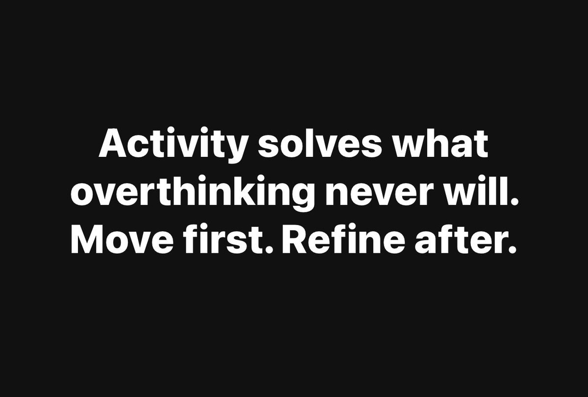 BryantSellsRE's tweet photo. Activity solves what overthinking never will.
Move first. Refine after. https://t.co/QDalupt9Im