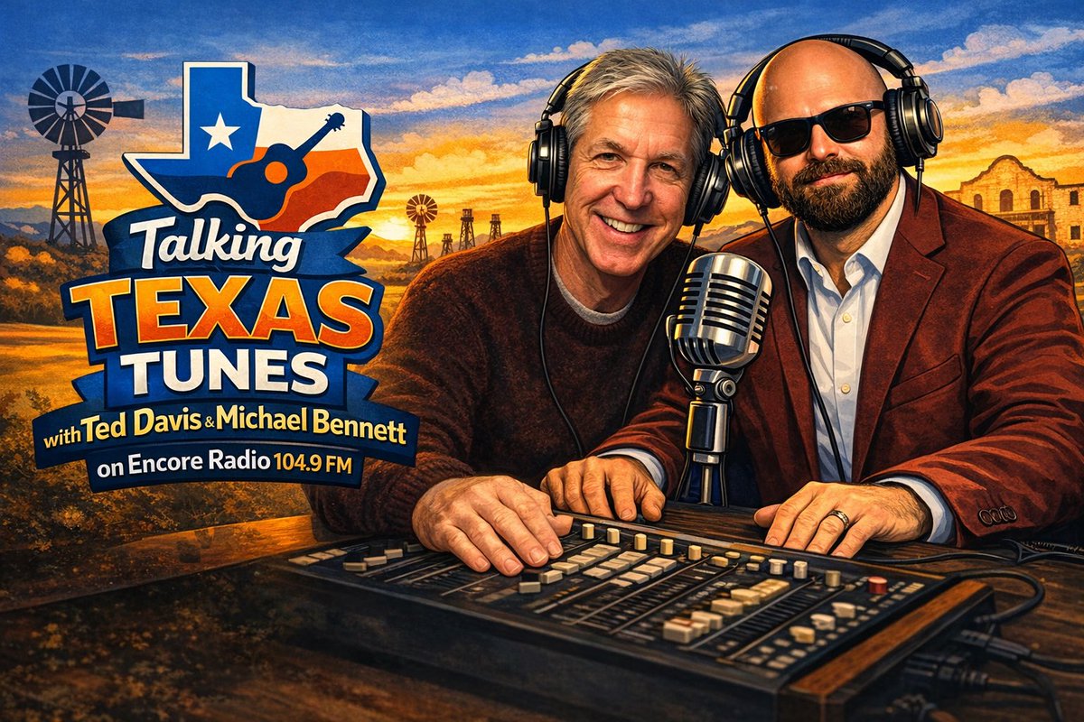 nbated's tweet photo. Talking Texas Tunes today 5pm CDT 104.9 Encore Radio. 1 hour of music from the Lone Star State direct from the Texas Hill Country. Listen live https://t.co/l5OBZEiG84 https://t.co/MHD5MrzFoA