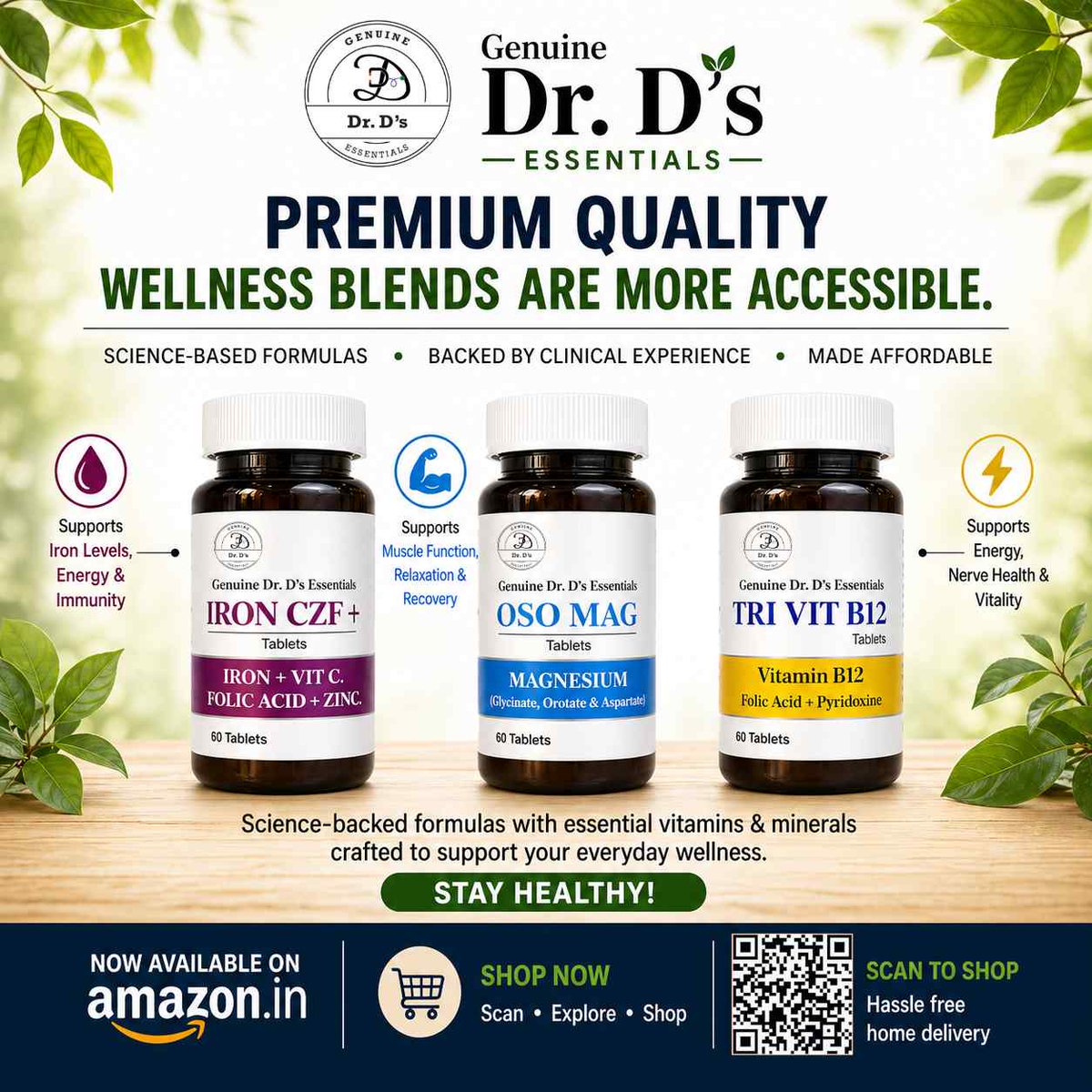 amaayaclinic's tweet image. Genuine Dr. D’s Essentials is now on Amazon India—affordable, science-based, premium vitamin &amp;amp; mineral blend formulas backed by clinical experience. amzn.to/4eG5n4j Stay Healthy!
#Wellness #Vitamins #Supplements #AmazonIndia