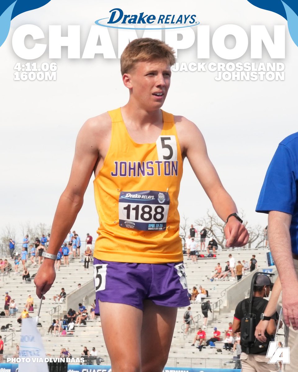 IATrackfield_'s tweet photo. JACK CROSSLAND = @drakerelays 1600M CHAMPION 

#IAtrack https://t.co/HoeUPK7H2k