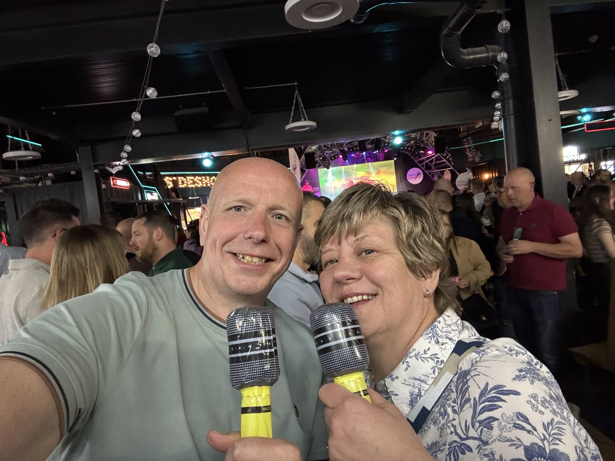 dtimp's tweet photo. A great fun night at Kroud Karaoke at Stack with hundreds of very happy City fans celebrating a truly great season 😀. Up the Imps ⚽️🔴⚪️ https://t.co/HjqQBO1Ehj
