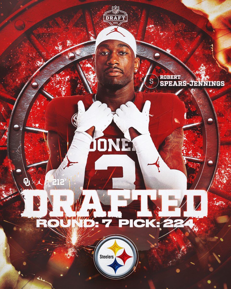 OU_Football's tweet image. RJ to Steel City‼️

The @steelers select @RobertJ3nnings 

#OUDNA x #NFLDraft