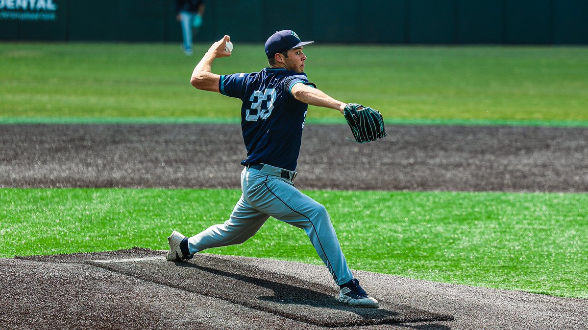UNCWBaseball's tweet photo. UNCW freshman Trey Williford struck out eight and allowed one run over a career-long six innings, as the Seahawks topped Elon, 5-1, on Saturday to clinch the Coastal Athletic Association series at Latham Park.
Story: https://t.co/hZpa0ftCSf

#SeahawkBaseball https://t.co/1S6zaUNTYX
