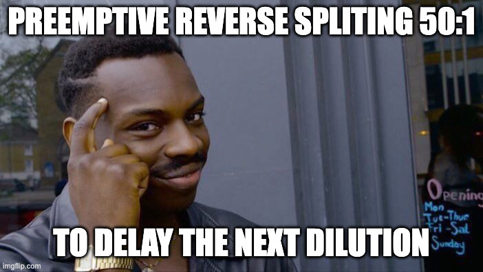 btcFUD's tweet photo. After going down 95%, you can still go down another 95% and reverse split again. Go 50:1 and save the second split for later! https://t.co/Mvie6Otlo7