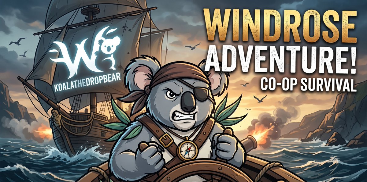 KoalaDropBear's tweet photo. IM GONNA STEAL YA BOOTY! 🐨
Dropping into Windrose, come hang out or I'll throw you overboard!

https://t.co/2zX1wTmpkp

#Twitch #Windrose #KoalaTheDropBear #Gaming https://t.co/5ZRZfG9fXA