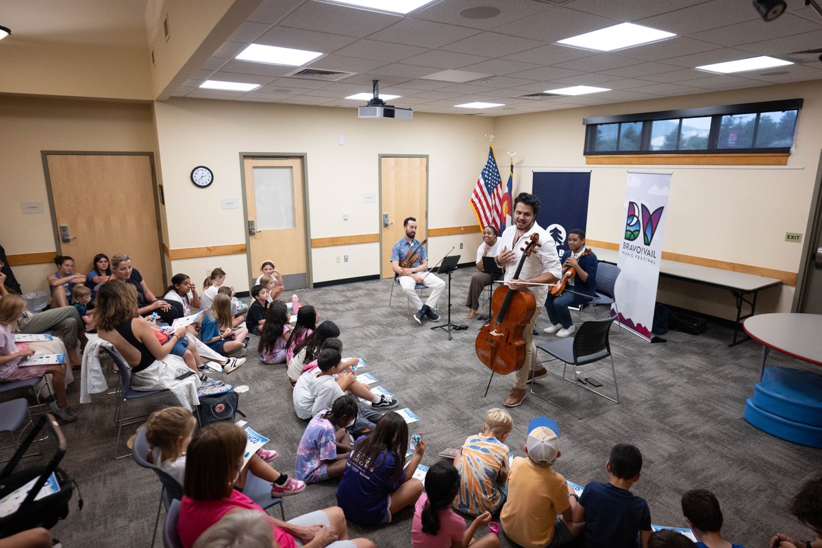 BravoVail's tweet photo. Little Listeners @ the Library visits Gypsum Public Library on Wednesday, July 8 and Wednesday, July 15 at 2:30 PM, featuring the Beo String Quartet 🎶 https://t.co/HKP9njWTei