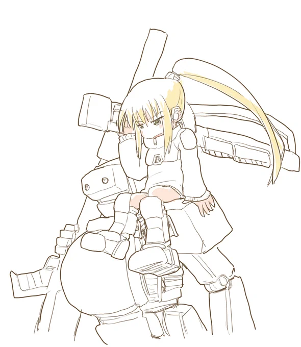『そのポニーテールは戦闘にあわないと思いマス』 「うっさいわね、ちゃんと考えてあんの!戦ってるの見たことないだろ?」 #駄落書き