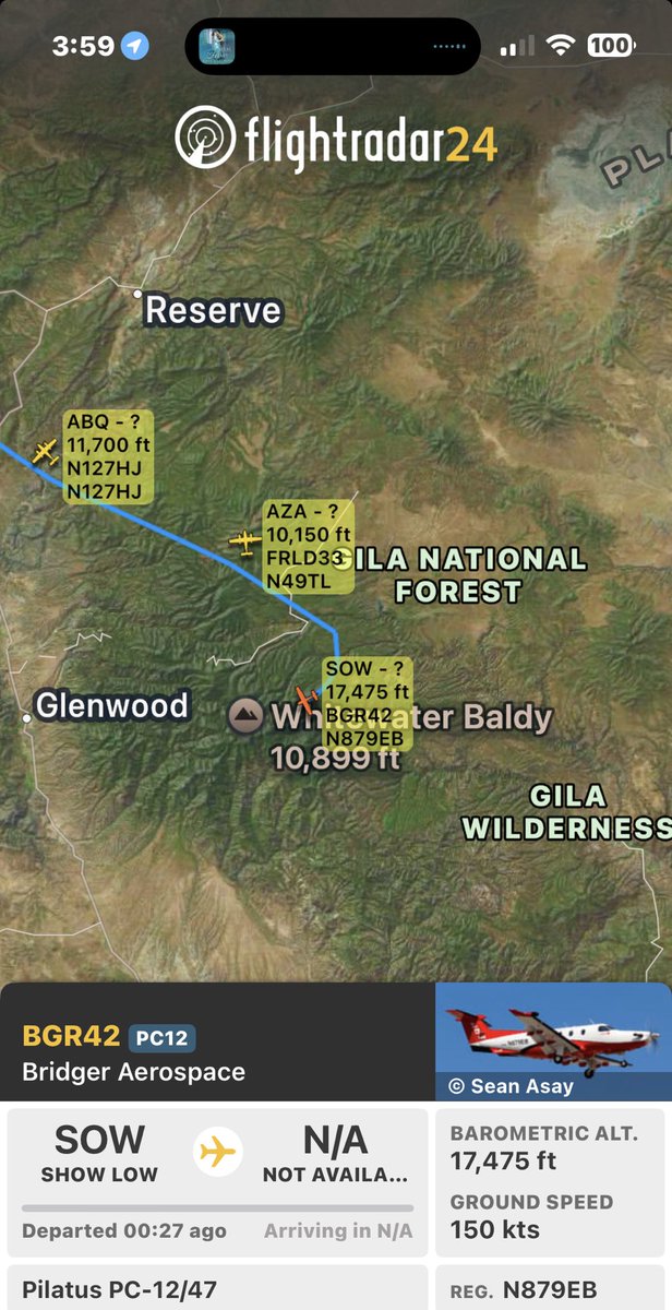 Bewickwren's tweet photo. Fire aviation over #HummingbirdFire at 4 pm MDT April 25 2026
#NMFire 
🔥🔥🔥 https://t.co/GzuqldOXsz