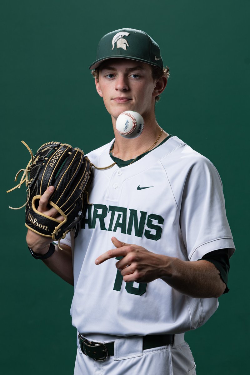 MSUBaseball's tweet image. T7th | 
Gannon Grundman comes out of the bullpen to take over on the mound.

#GoGreen | @GannonGrundman