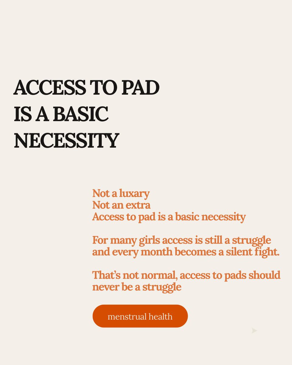 HighgradeN4319's tweet photo. Access to pad is a basic necessity✨
#Menstrualhealth
#Divachampions
#SangPourSang
@EVA_Nigeria https://t.co/OXNY4LoKiy