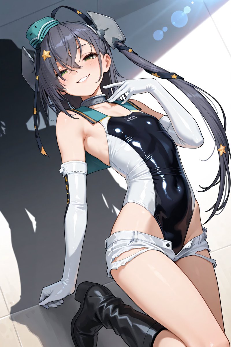 Kanami_SFW_ai's tweet photo. そういえば割と安定してホットパンツを履かせる事が出来るようになりました
競泳水着や手袋、潜舵、ブーツなどなどガチャ要素が多すぎるからなかなか100%にはならないけど
#艦これ
#scamp
SFW / No nudity / Competitive one-piece swimsuit illustration https://t.co/c68hmZWvZE