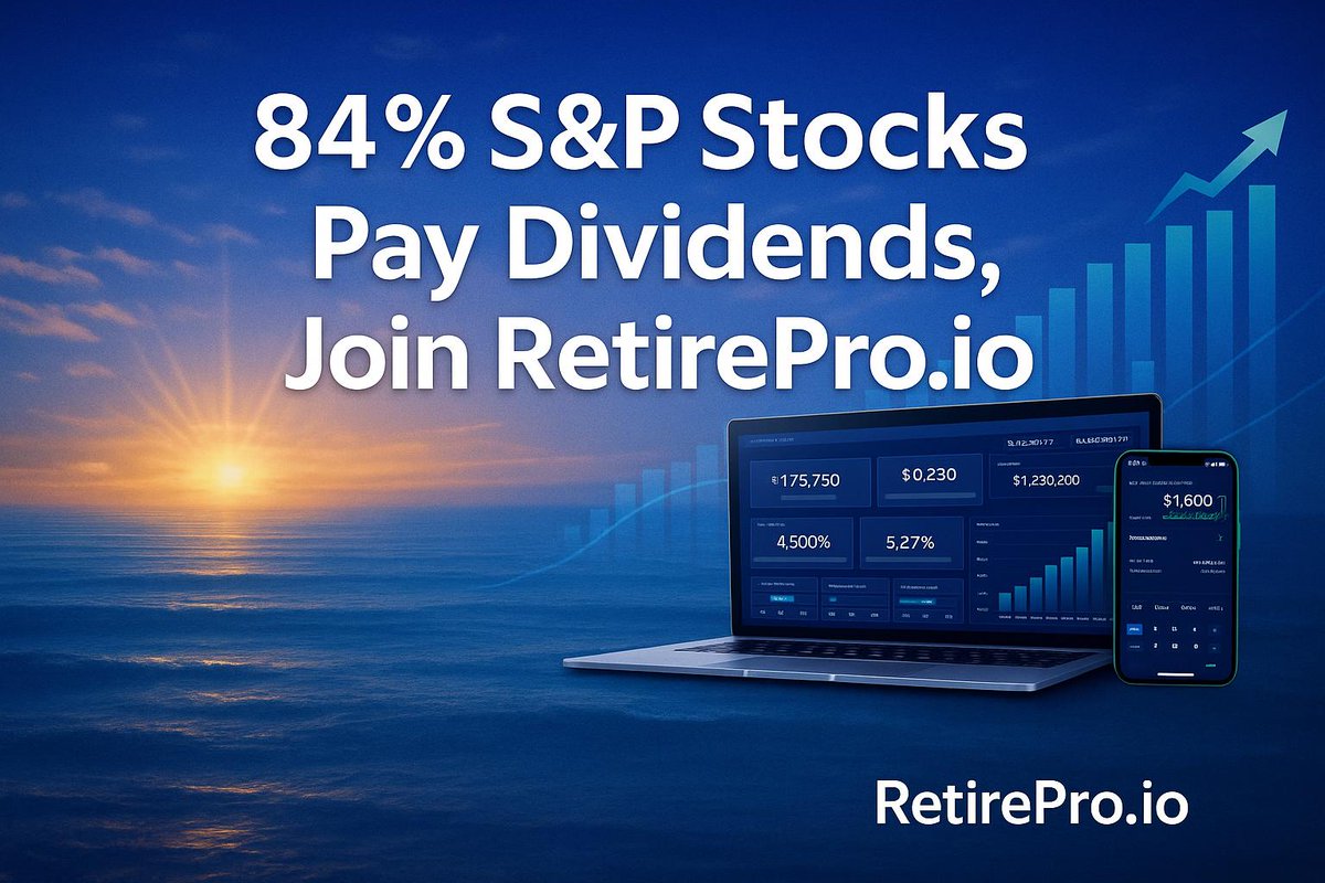 SpaceFutur30's tweet image. Did you know 84% of S&amp;amp;P 500 stocks pay dividends? Building a portfolio with steady payers can create passive income for retirement. Focus on high yield, consistent growers. See for yourself at retirepro.io and start planning. 💰📈

#DRIP #PassiveIncome