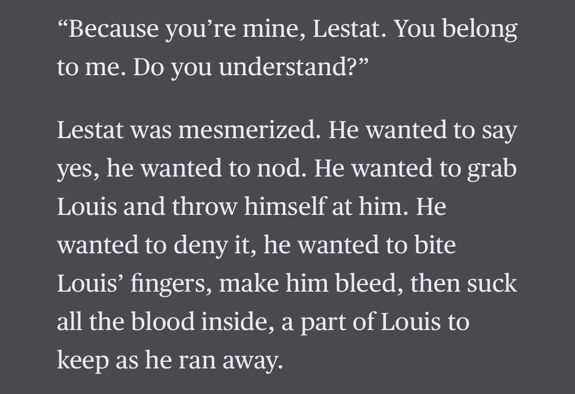 vampiresslestat's tweet image. louis calling lestat good girl and being possessive #wow #delicious ae loustat i love you