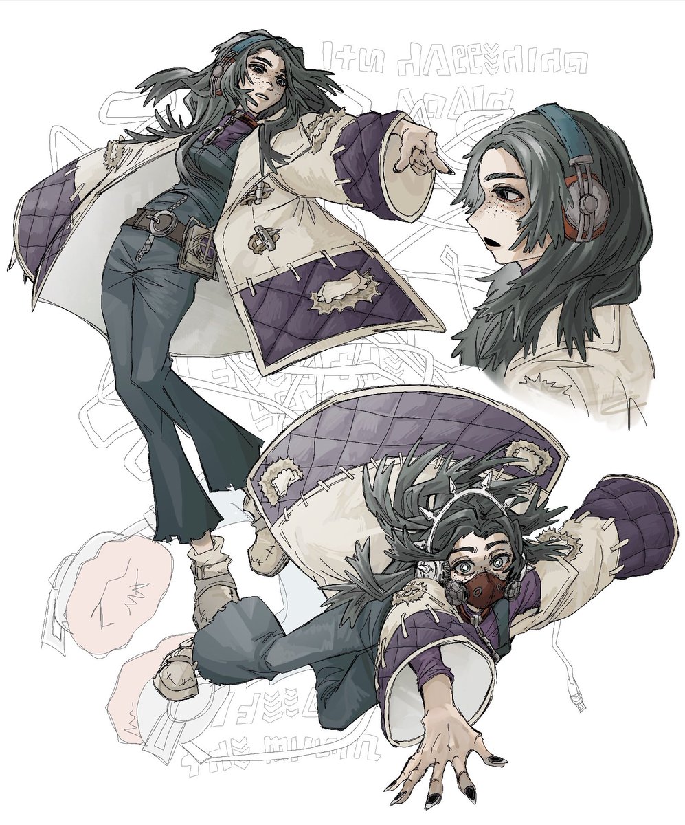 _recoil137's tweet image. something about headphone girls #MomoaRukel #GachiArt #Gachiakuta