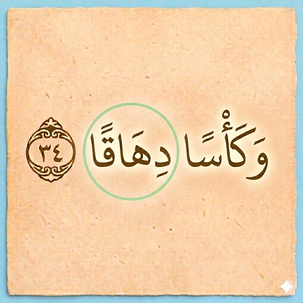 مامعنى كلمة ( دِهَاقًا ) في الآية الكريمة؟