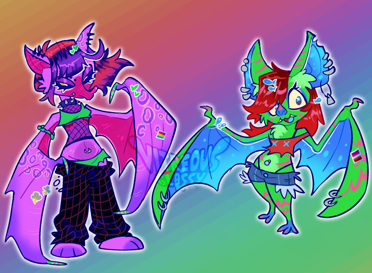 Vitreous_Glassy's tweet image. what about... sparklebats... #anthro #furry