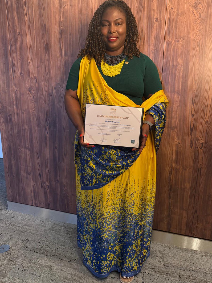 FERWAFA's tweet image. Big congratulations to our own Mireille Uwineza, a FERWAFA staff member, on completing the FIFA Women in Football Leadership Programme.
a 6-month hybrid journey empowering leaders to shape the future of the game.
#MovingForward