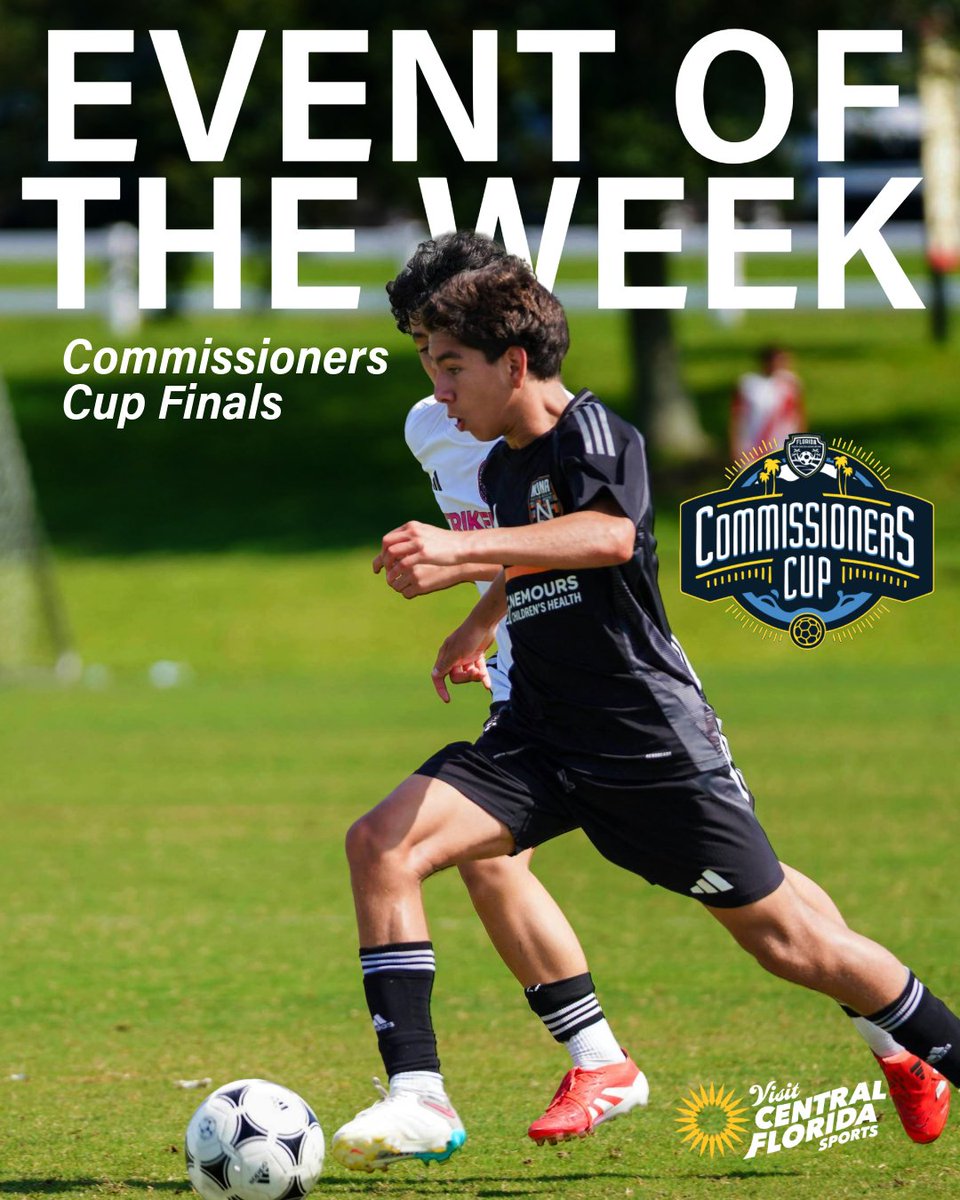 VCFSports's tweet photo. ⚽ Ready for a great weekend of soccer?

The FYSA Commissioner’s Cup Finals are going down April 25–26 at Lake Myrtle Sports Park in Auburndale, FL. Come hang out, catch some high-level youth soccer, and watch some seriously talented players do their thing.

🎟️ See you there! https://t.co/xSVMeep3oF