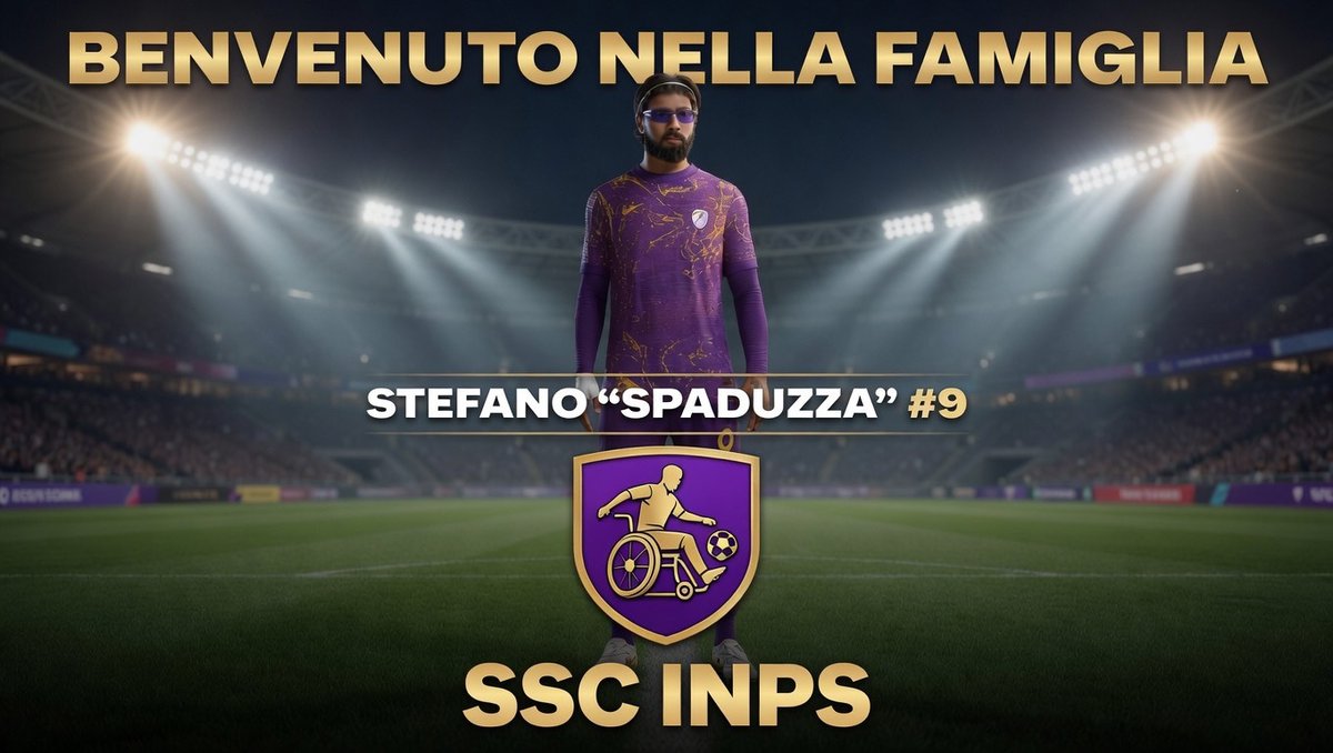 SSCINPS's tweet photo. 🔥 Ufficiale!
BENVENUTO NELLA FAMIGLIA SSC INPS! 👑
STEFANO “SPADUZZA”
Numero 28 | Piede DX | Italia 🇮🇹
Esperienza, grinta e classe: Spaduzza è pronto a vestire la maglia viola e oro con il numero 28!
Forza Spaduzza! Forza SSC INPS! ⚽
#SSCINPS #Spaduzza #28 #VPG #Vpgeurope https://t.co/2GpuJaKZLa