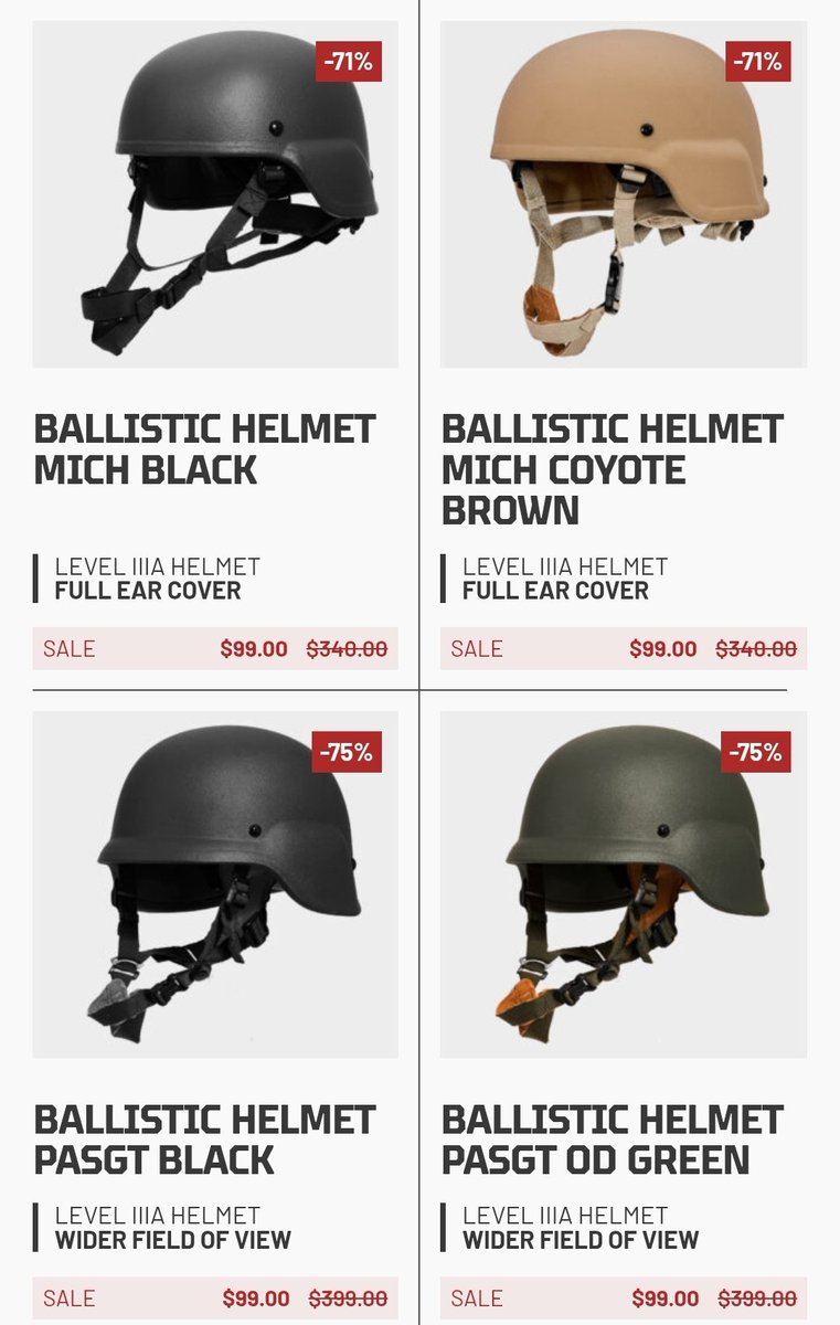 AKballistics's tweet image. 🔥⭐️➡️ alnk.to/1Cb5AvJ
Check out the Ace Link Armor Helmet Sale, Good Prices! 
Protect that Head! 
Affiliate Link 🔥⭐️
#Helmet #BodyArmor #Guns #2AShallNotBeInfringed 
@AceLinkArmor_
