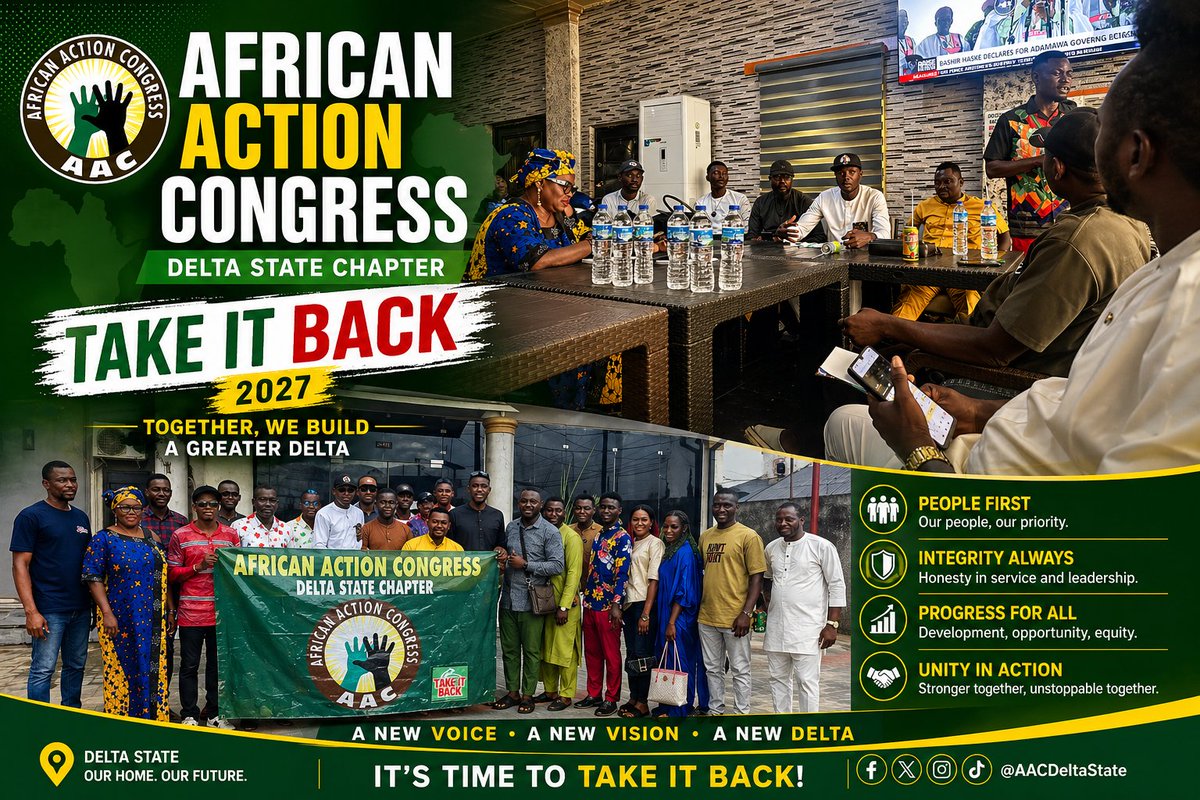 aacdeltastate's tweet photo. AAC Delta State General &amp; Strategy Meeting Ahead of 2027 Elections

 AAC remains the only genuine opposition party with the courage, structure, and ideology to rescue Nigeria and Delta State from the failed and recycled leadership that has hindered progress for years. https://t.co/WbcwAfliSu