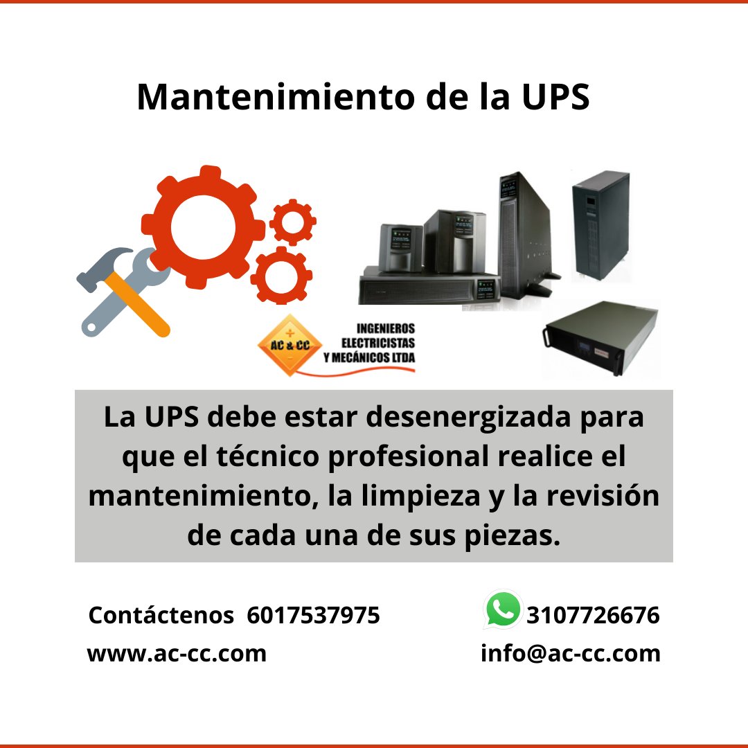 ACCCIngenieros's tweet image. ¿La UPS debe estar desenergizada para hacerle mantenimiento?     ac-cc.com/blog/en-que-co… #EnergiadeRespaldo #UPS #Mantenimiento #MantenimientoUPS Escribanos sus preguntas en los comentario o llame a AC y CC Ingenieros  601 7537975 WhatsApp 3107726676