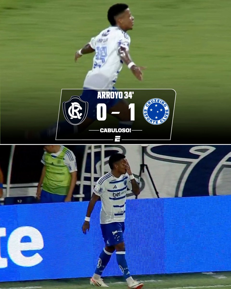 SportsCenterBR's tweet image. GOOOOOOOL DO CRUZEIRO! ARROYO ABRE O PLACAR CONTRA O REMO! 🦊💙

O Artur Jorge TEM UM PLANO CABULOSO! Arroyo vai pro fundo da rede e abre o placar para o Cruzeiro ainda no primeiro tempo, fora de casa, contra o Remo pelo Campeonato Brasileiro! 1 a 0!

#FutebolNaESPN #Cruzeiro