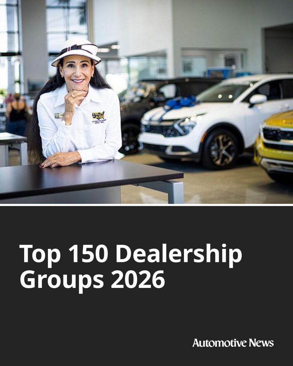 Automotive_News's tweet image. Our 2026 list of the top 150 dealership groups in the U.S. is out, and there are a number of insights revealed by the numbers.

#Top150DealershipGroups #automotiveNewsTop150DealershipGroups #automotive #autoindustry #autoretail