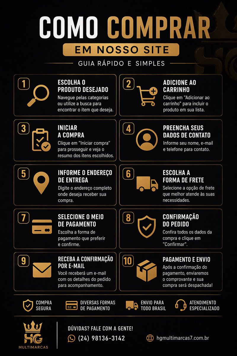 Multimarcas23's tweet photo. 🛒 Quer comprar no site? É fácil:

1️⃣ Acesse: https://t.co/l3EJoAGfu6
2️⃣ Escolha seu produto 🔥
3️⃣ Adicione ao carrinho
4️⃣ Finalize e pronto 🚀

⚡ Pedidos personalizados até 11h = entrega no mesmo dia (Barra Mansa)
📦 Enviamos pra todo Brasil

📲 WhatsApp: 24 98136-3142 https://t.co/DfuxOTNgTM