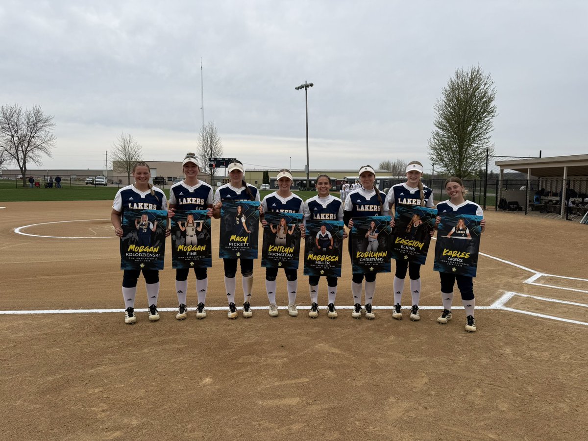 IALakesSB's tweet photo. The Lakers split with the Cougars. Eight Lakers tallied hits in game one, with Pickett and Miller going 2-3. Kvigne earned the win in the circle, striking out 4. Pickett and Abernathy went 1-2 in game 2, while Wheeler drew two walks. The Lakers play again at home tomorrow. https://t.co/NLiaCkPog7