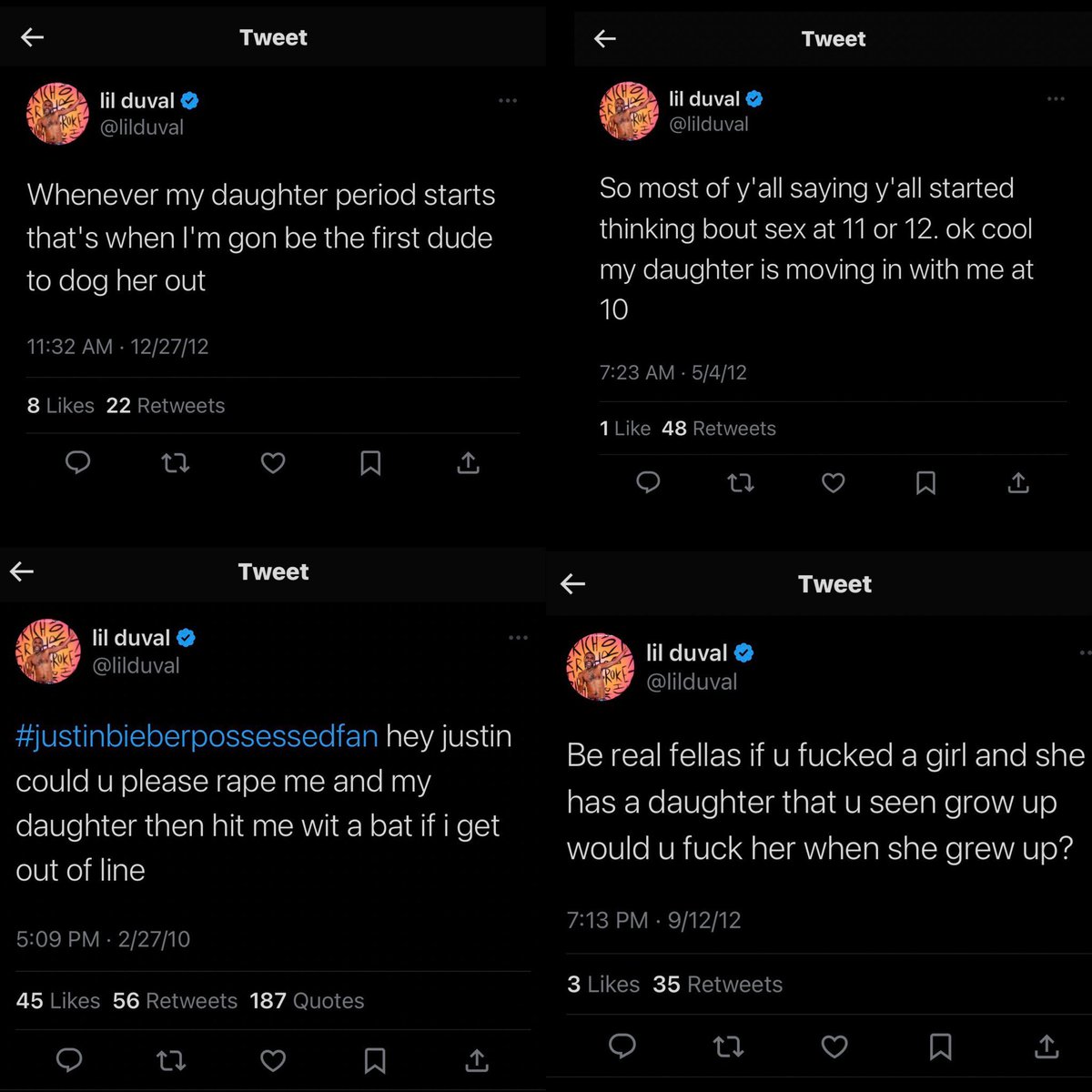 A nigga who fantasizes about assaulting his  own daughter SHOULD NEVER SPEAK