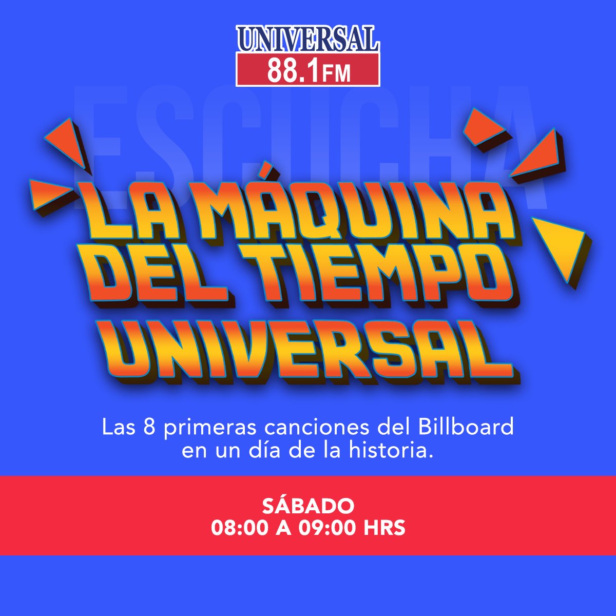 universal881fm's tweet image. 🕰️ ¡Un viaje musical al pasado! Sintoniza “La Máquina del Tiempo Universal” cada sábado de 8:00 a 9:00 hrs. y disfruta de los hits históricos del Billboard. #Universal881 #Radio #Música #TBT #VintageMusic