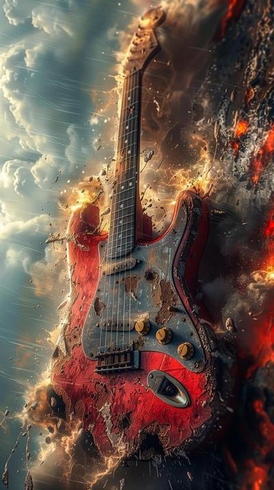 SukursalRock's tweet photo. This is what the electric guitars looked like after the great Vito Bratta of the huge American rock and roll band White Lion played them in his concerts... #RockIsFun https://t.co/auZjVYJRnr