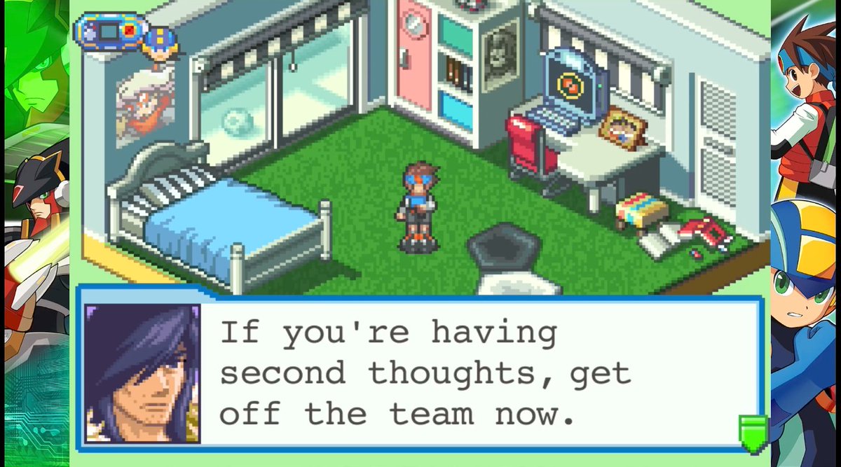 1987_Zero's tweet photo. Time for our 1st mission.
Dang Baryl, he really is an army commander. I get being stern about expectations, but Lan is just a child, whose father and friends' Navis were just kidnapped, and it's his first mission, which he'll have to go solo while operating another's Navi. https://t.co/etFZHf4qtC