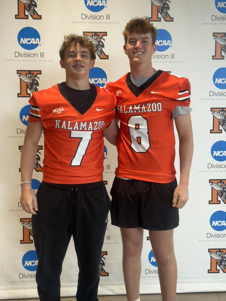 Thank you to <a href="/CoachCWhitehead/">Clay Whitehead</a>, <a href="/CoachKrajacic/">Coach K</a>, and <a href="/KzooFootball/">Kalamazoo College Football</a> for allowing me to visit campus this morning! Can’t wait to be back!! <a href="/GaryHoughton3/">Gary Houghton</a> <a href="/Coach5h0e/">Barry Schumacher</a> <a href="/MasonFootball2/">Mason Football</a> <a href="/MIexposure/">Michigan Exposure</a> <a href="/GerritKoot/">Gerrit Koot</a>