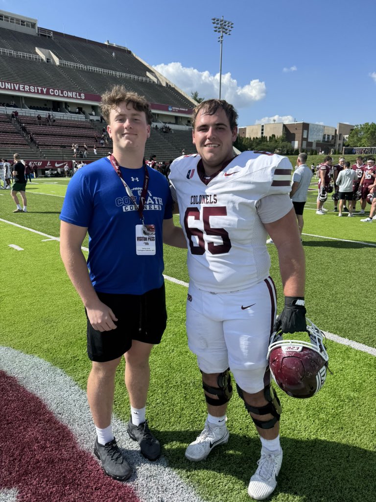 JonnyLind96's tweet photo. Thank you to @Coach__Jake for the invite to @EKUFootball spring game!! Look forward to being back!! @EKUWWells @CoachDerekDay @Coach_IMcClain @jaxegan_eku @CovCathFootball @CovCathFBAlumni @SWiltfong_ @LemmingReport @LippertScouting @PrepRedzoneKY @sixstarfootball @BOTMWCombine @JThom_52 @CoachGregRyan @JoeSchlarman